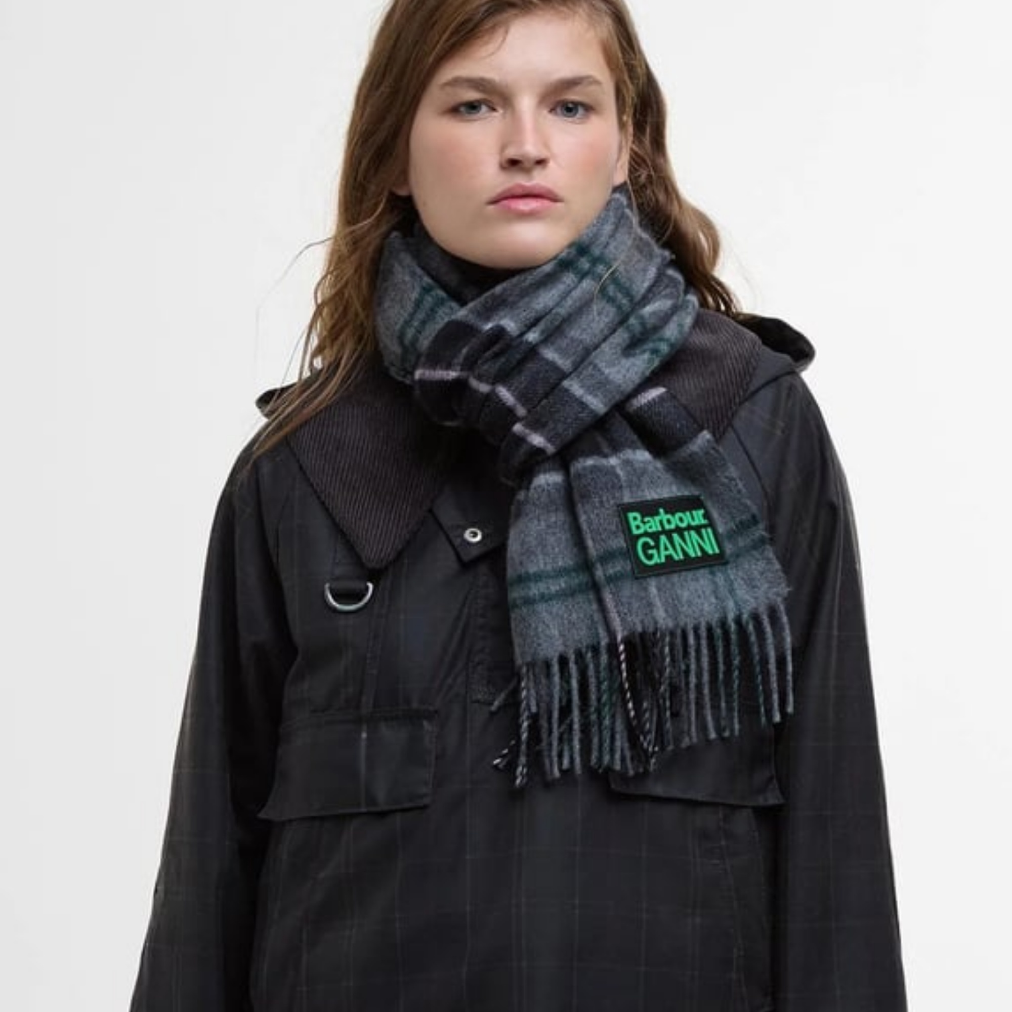 Barbour x GANNI Yün Atkı