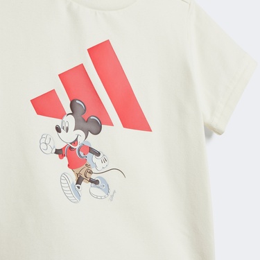  adidas Disney Mickey Mouse Çocuk Beyaz/Kırmızı Şort Takımı