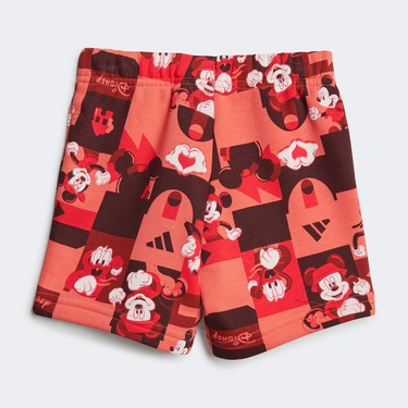  adidas Disney Mickey Mouse Çocuk Beyaz/Kırmızı Şort Takımı