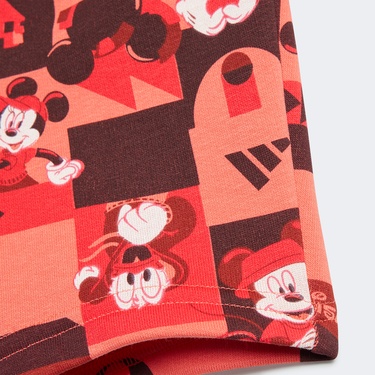  adidas Disney Mickey Mouse Çocuk Beyaz/Kırmızı Şort Takımı
