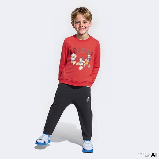  adidas Disney Mickey Mouse Kırmızı Bebek Eşofman Takımı