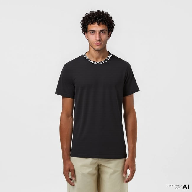  Lacoste Erkek Regular Fit Bisiklet Yaka Siyah T-Shirt