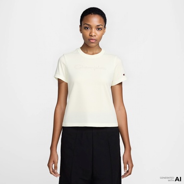  Champion Icons SS Kadın Bej T-Shirt