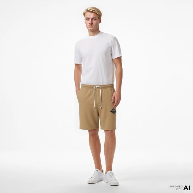  Tommy Jeans Regular Varsity Erkek Bej Şort