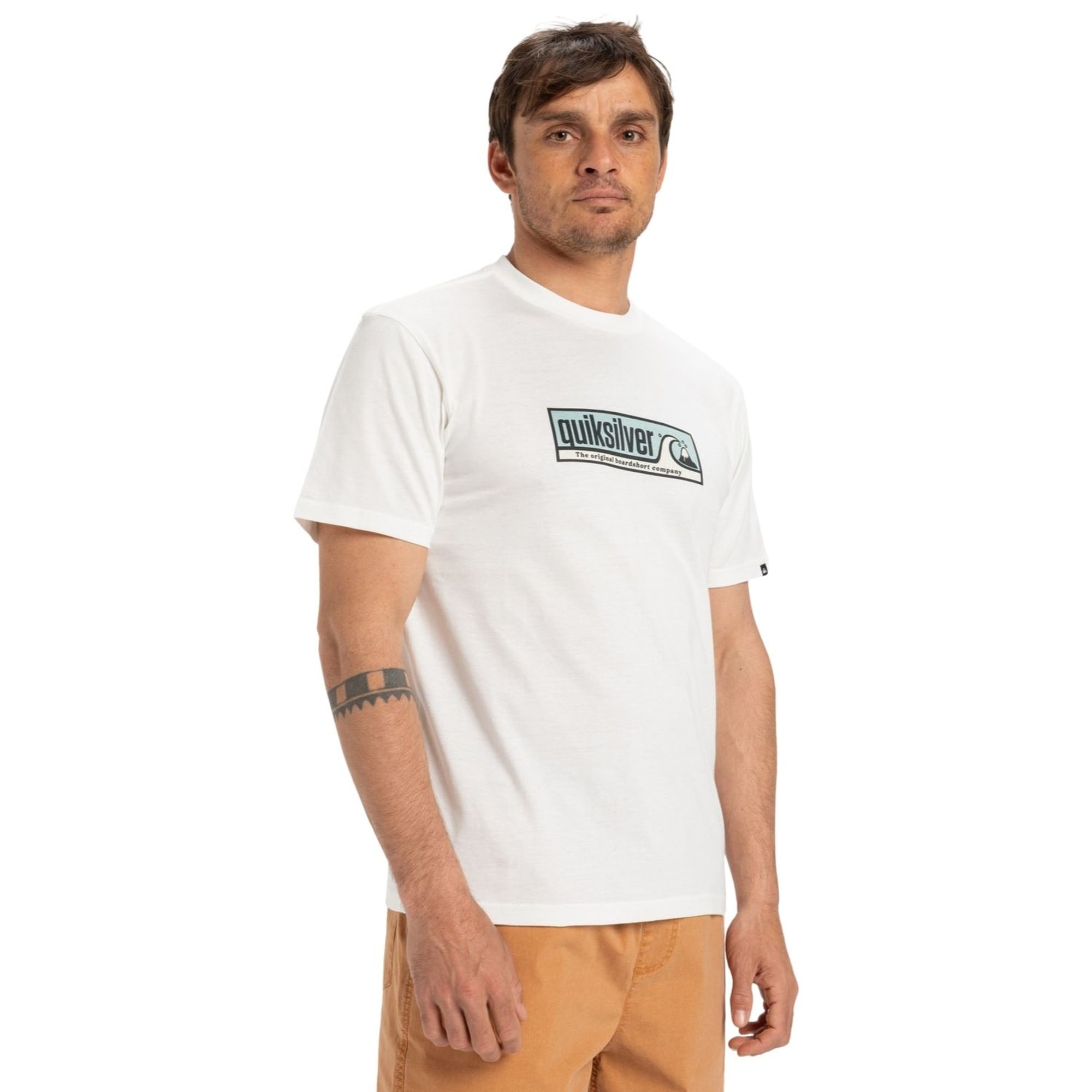 Quiksilver Evo Endless Type Erkek Beyaz Tişört