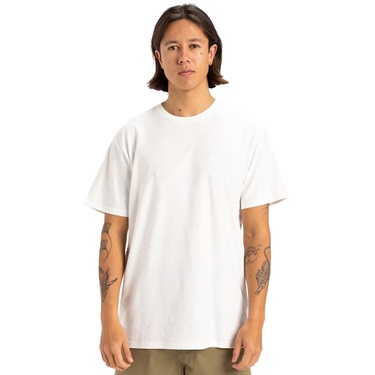  Quiksilver Slub Roundneck Erkek Beyaz Tişört