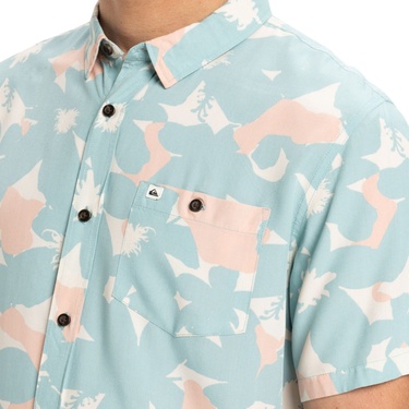  Quiksilver Safe Paradise Erkek Mavi Gömlek