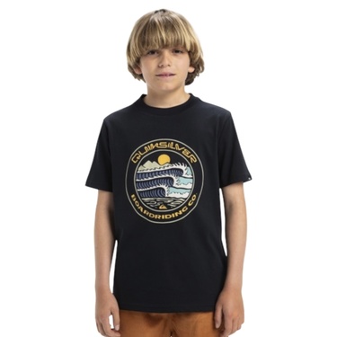  Quiksilver Evo Three Seas Yth Erkek Çocuk Siyah Tişört