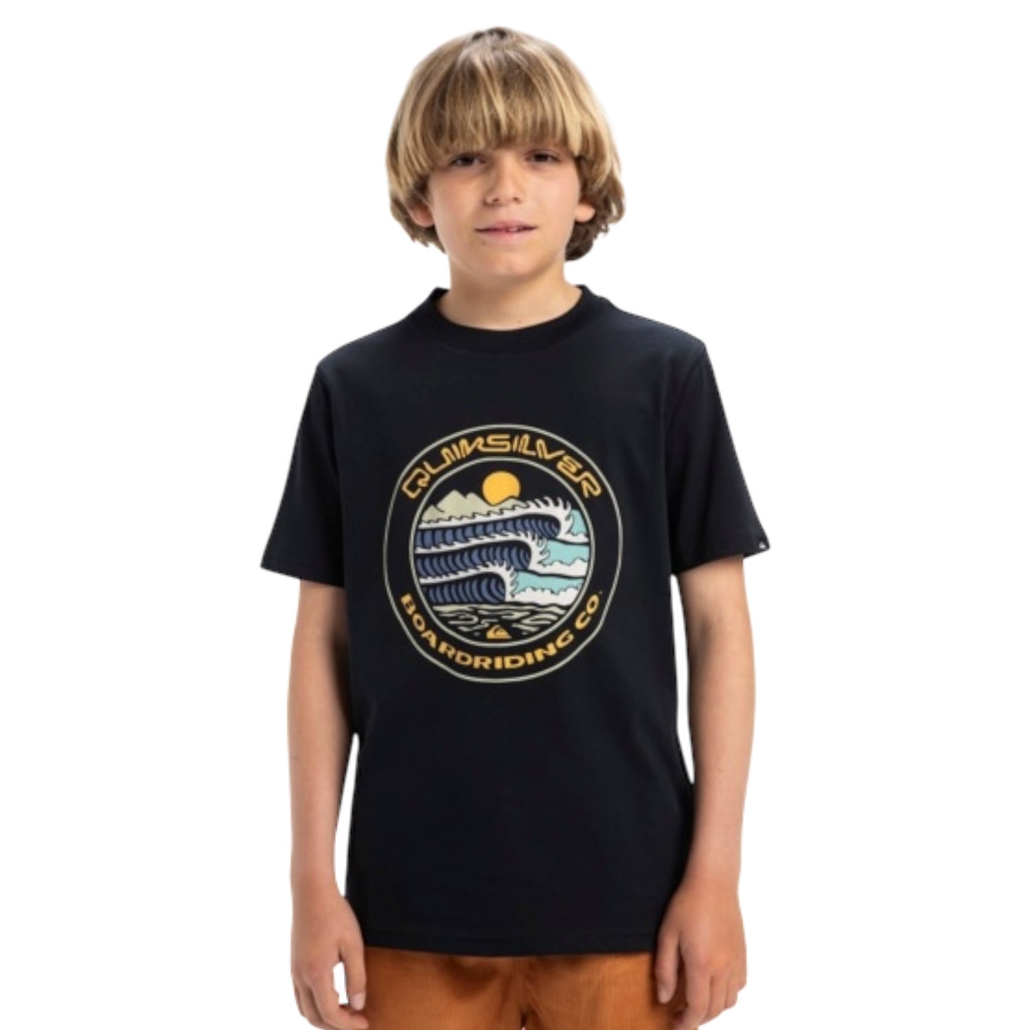  Quiksilver Evo Three Seas Yth Erkek Çocuk Siyah Tişört