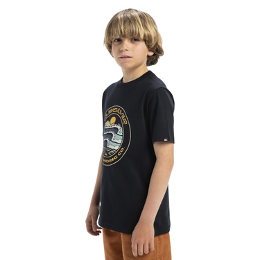  Quiksilver Evo Three Seas Yth Erkek Çocuk Siyah Tişört