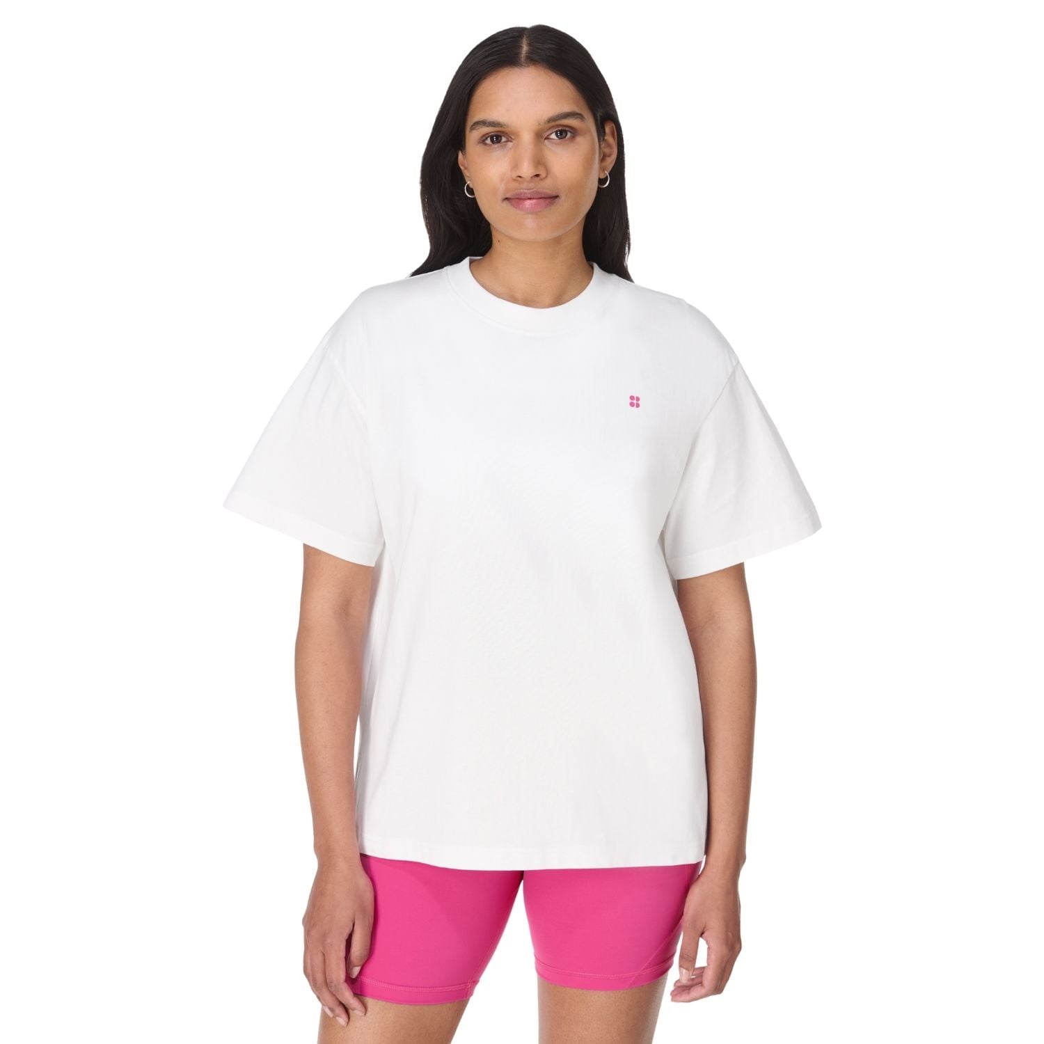  Sweaty Betty Wear The Damn Shorts Kadın Beyaz Tişört