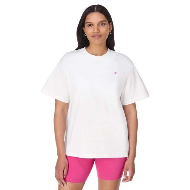  Sweaty Betty Wear The Damn Shorts Kadın Beyaz Tişört