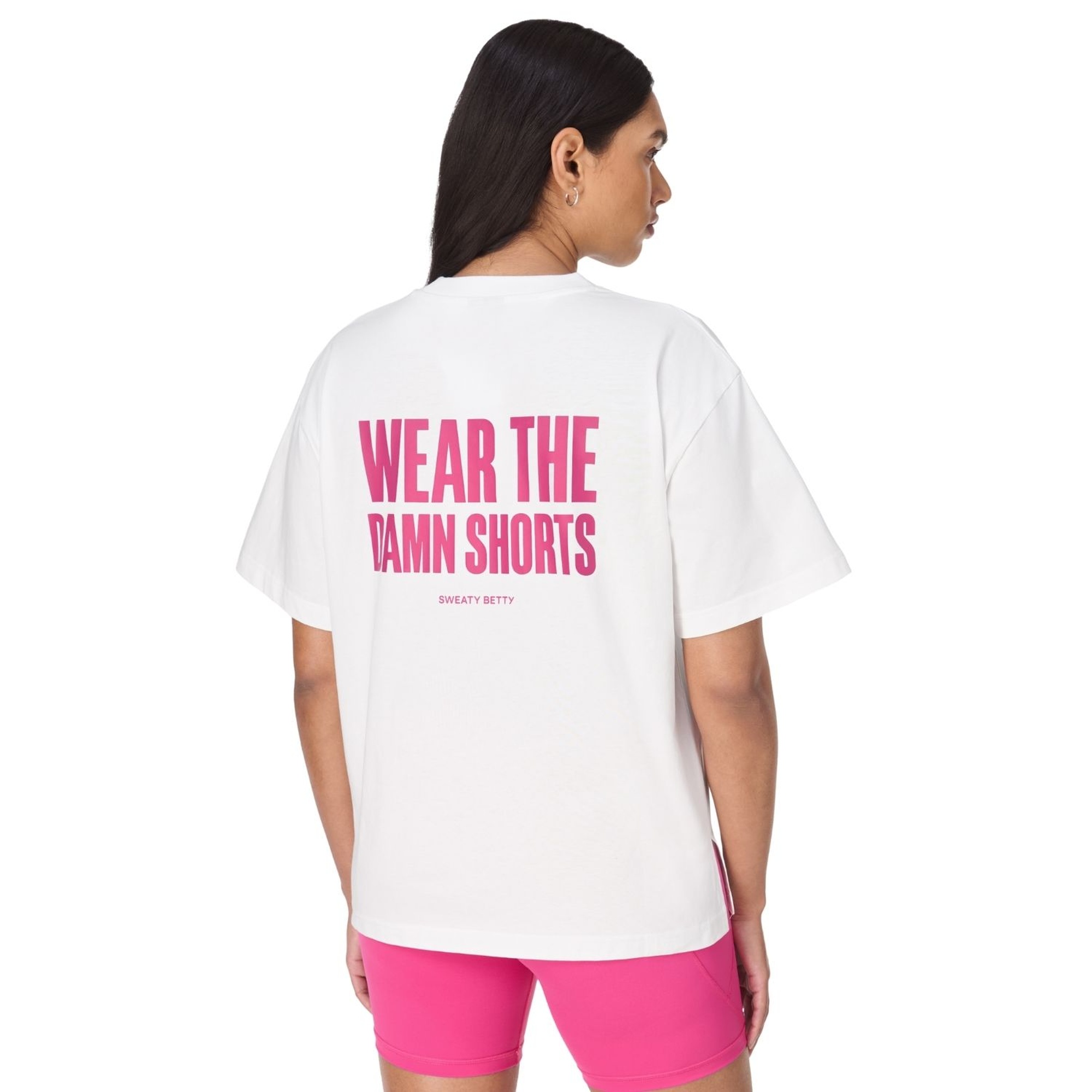 Sweaty Betty Wear The Damn Shorts Kadın Beyaz Tişört