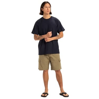  Quiksilver Slub Roundneck Erkek Mavi Tişört