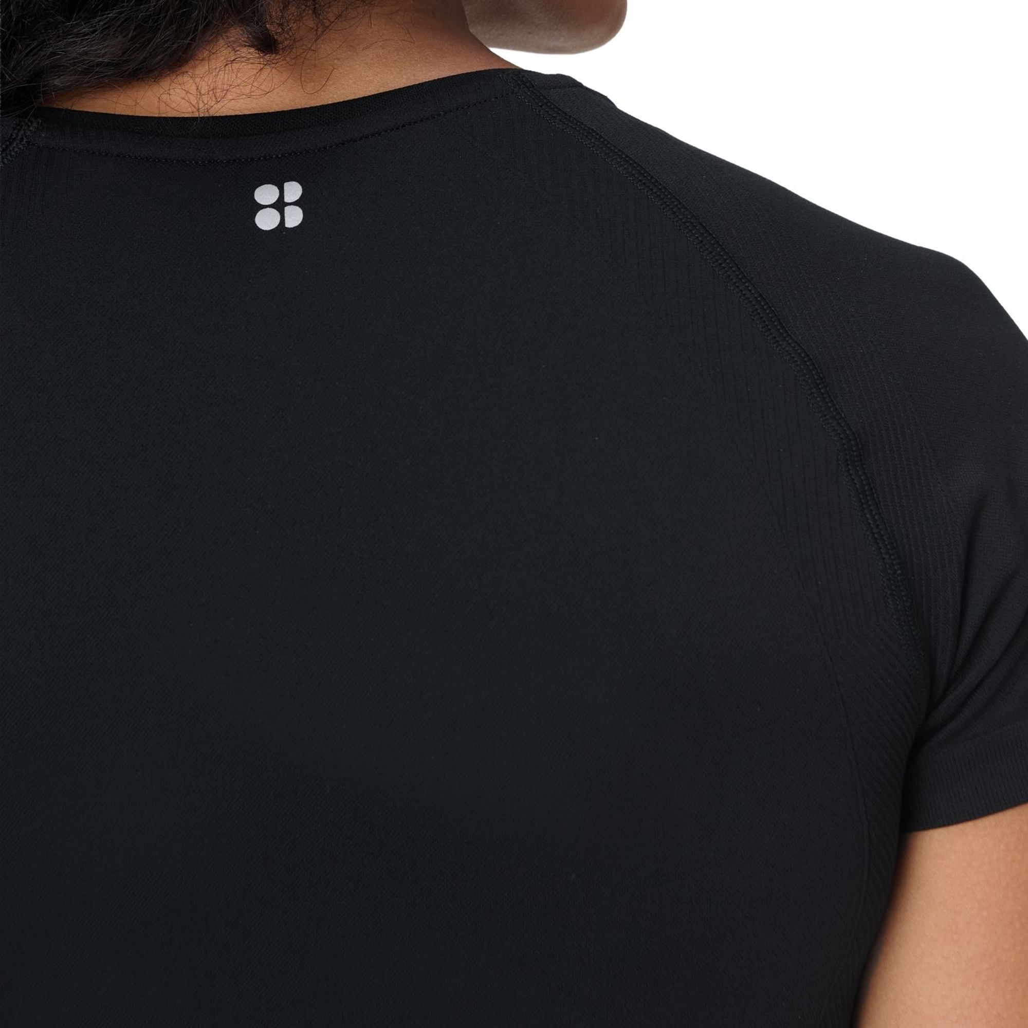 Sweaty Betty Athlete Crop Seamless Workout Kadın Siyah Fitness Tişört