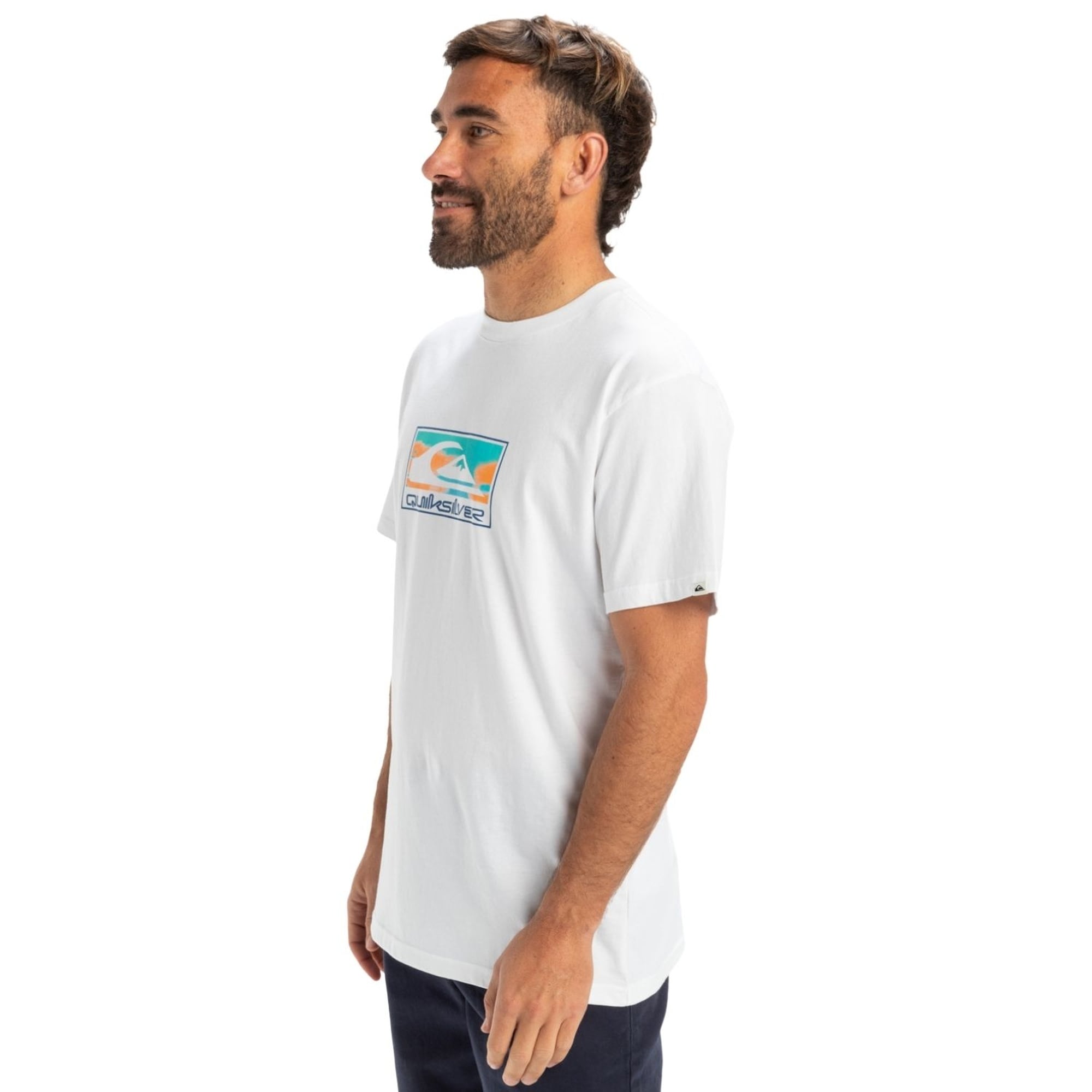 Quiksilver Ev Gradient Box Erkek Beyaz Tişört