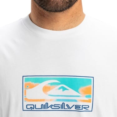  Quiksilver Ev Gradient Box Erkek Beyaz Tişört