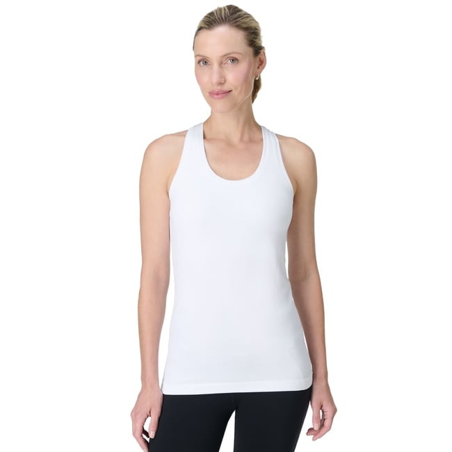  Sweaty Betty Athlete Seamless Workout Tank Kadın Beyaz Fitness Tişört