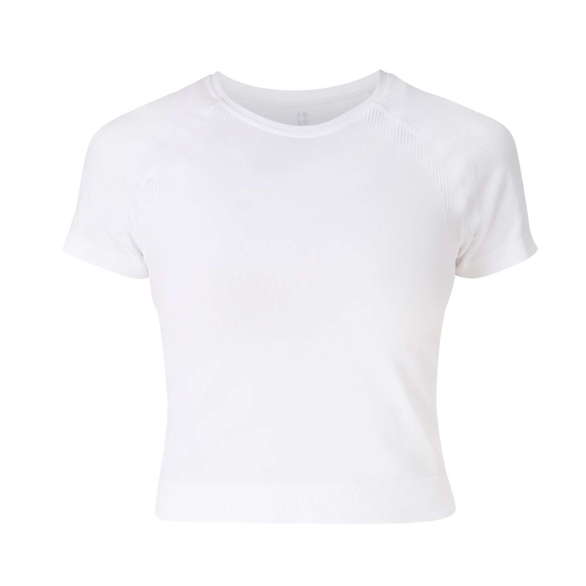 Sweaty Betty Athlete Crop Seamless Workout Kadın Beyaz Fitness Tişört