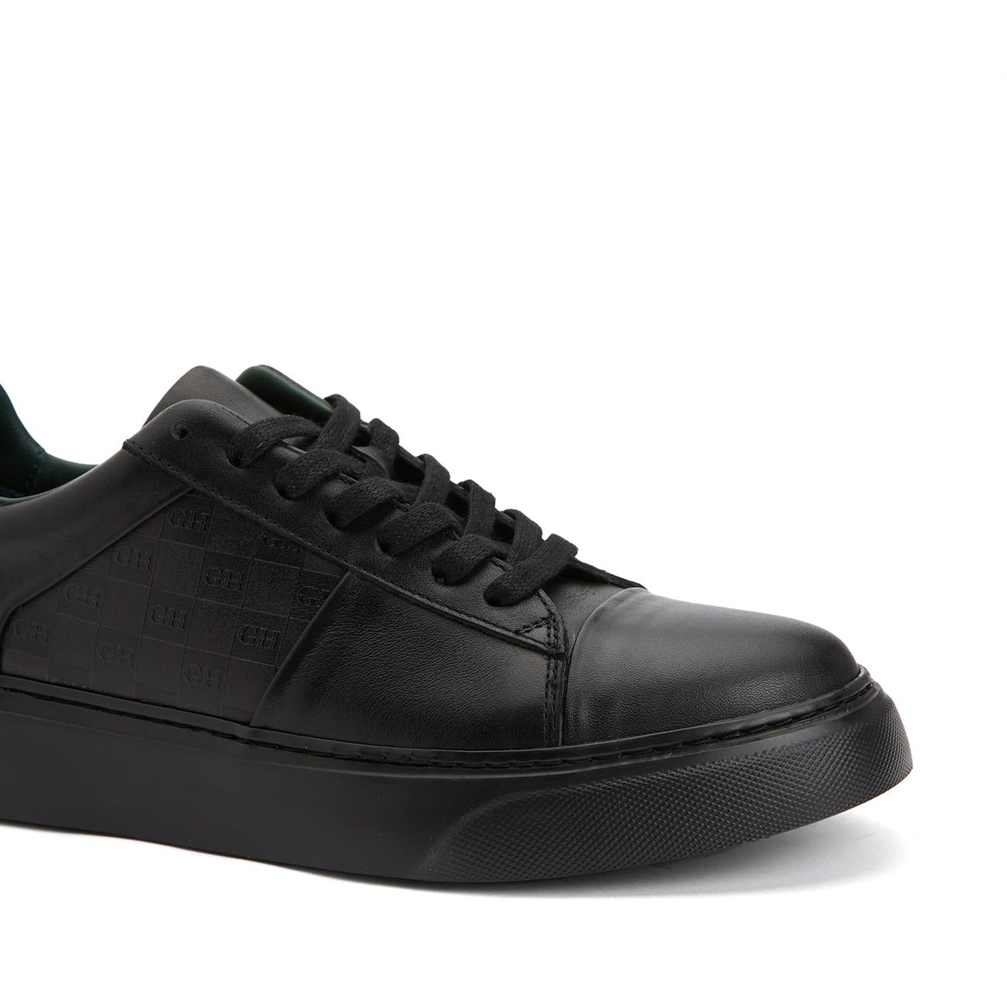 George Hogg Kadın Siyah Deri Sneaker