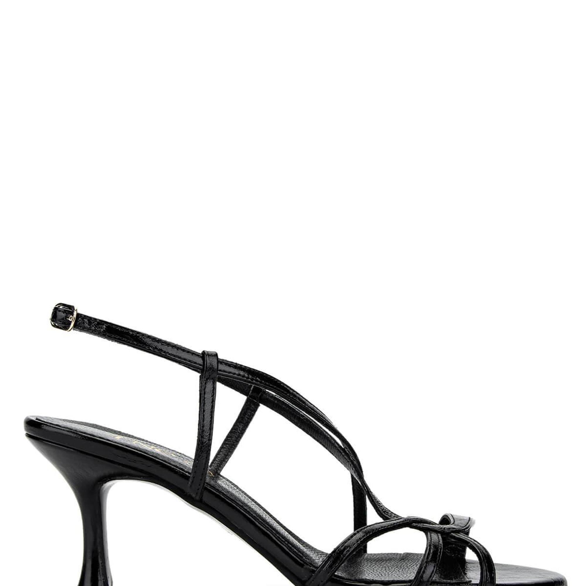 Tamer Tanca Kadın Hakiki Deri Siyah Rugan Topuklu Ayakkabı