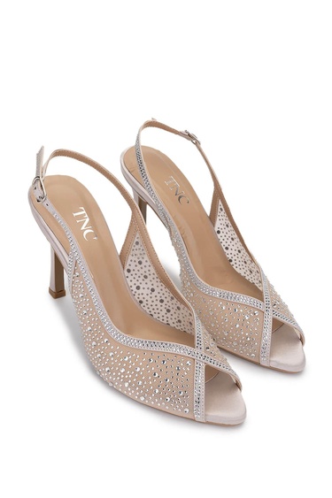  Tamer Tanca Kadın Vegan Bej Topuklu Ayakkabı