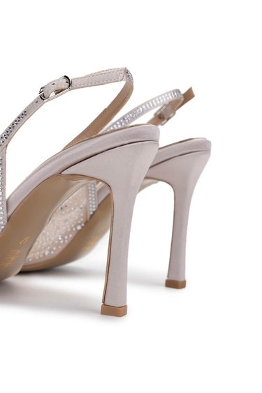  Tamer Tanca Kadın Vegan Bej Topuklu Ayakkabı