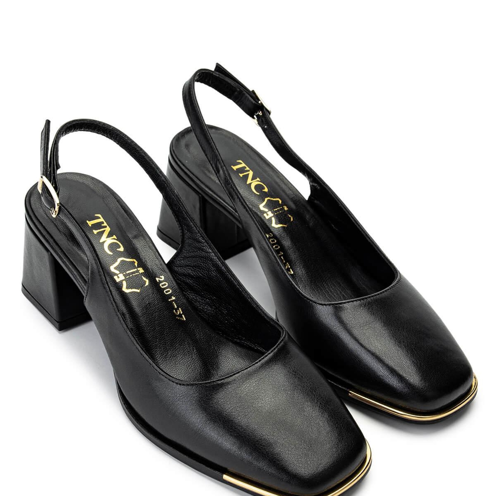 Tamer Tanca Kadın Hakiki Deri Siyah Deri Topuklu Ayakkabı