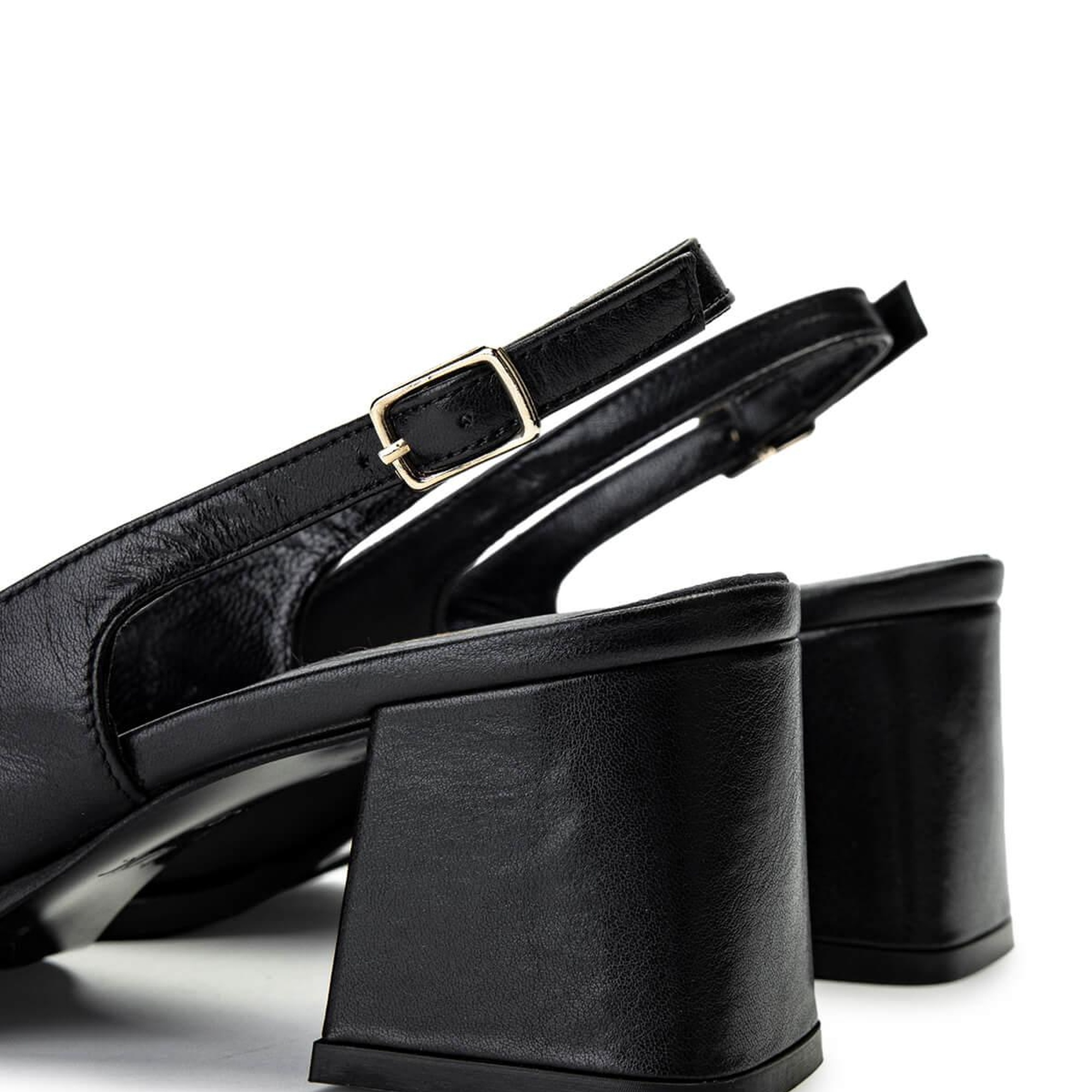 Tamer Tanca Kadın Hakiki Deri Siyah Deri Topuklu Ayakkabı