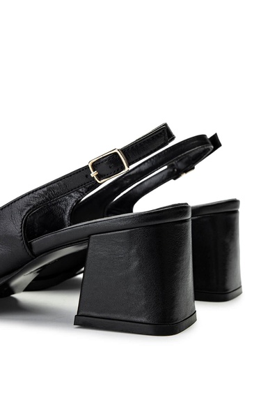  Tamer Tanca Kadın Hakiki Deri Siyah Deri Topuklu Ayakkabı