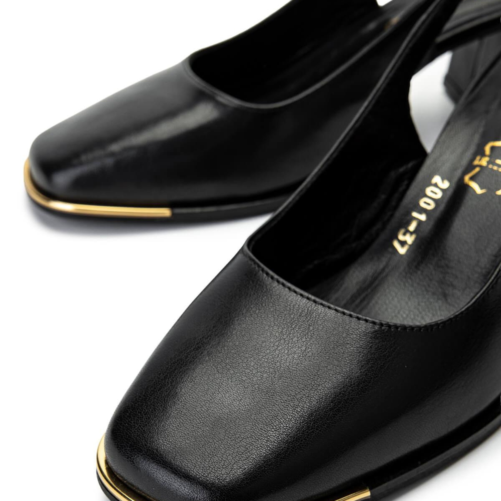 Tamer Tanca Kadın Hakiki Deri Siyah Deri Topuklu Ayakkabı