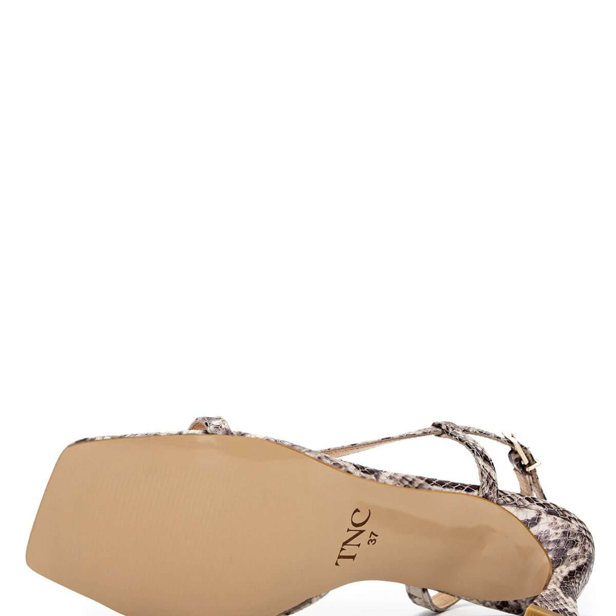 Tamer Tanca Kadın Hakiki Deri Naturel  Yılan Topuklu Ayakkabı