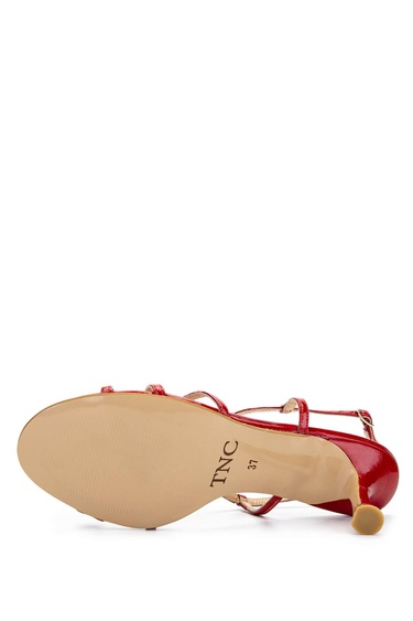  Tamer Tanca Kadın Hakiki Deri Kırmızı Rugan Topuklu Ayakkabı