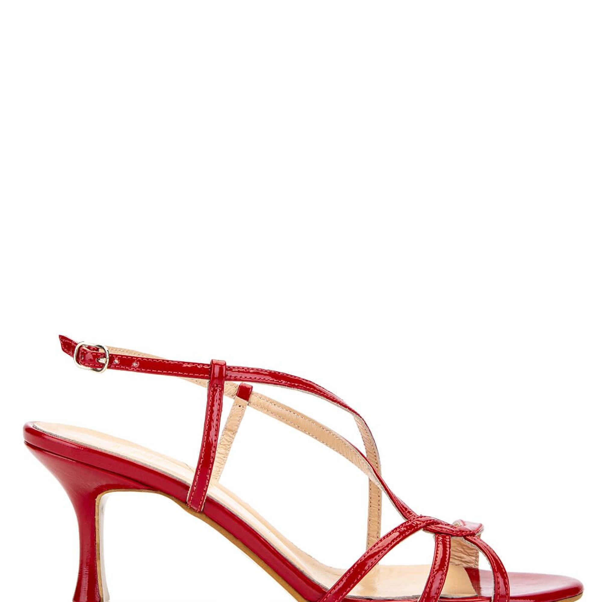 Tamer Tanca Kadın Hakiki Deri Kırmızı Rugan Topuklu Ayakkabı