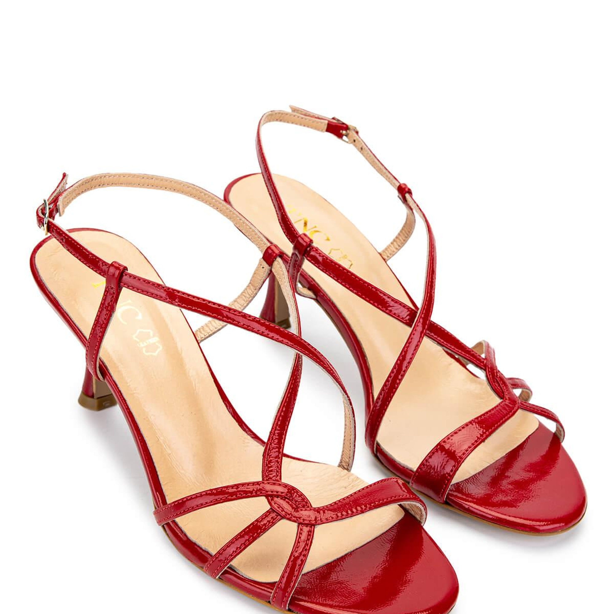 Tamer Tanca Kadın Hakiki Deri Kırmızı Rugan Topuklu Ayakkabı