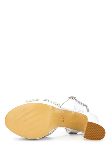  Tamer Tanca Kadın Vegan Beyaz Sedef Topuklu Ayakkabı