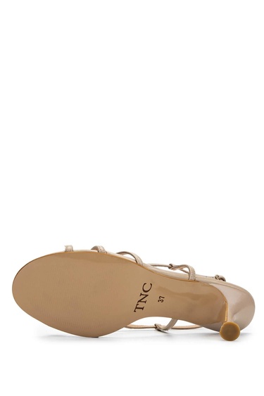  Tamer Tanca Kadın Hakiki Deri Bej Rugan Topuklu Ayakkabı