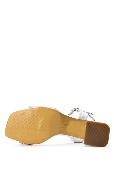  Tamer Tanca Kadın Hakiki Deri Beyaz Sedef Topuklu Ayakkabı