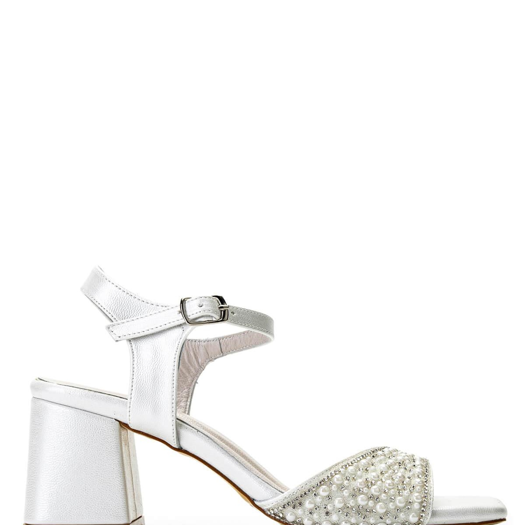 Tamer Tanca Kadın Hakiki Deri Beyaz Sedef Topuklu Ayakkabı