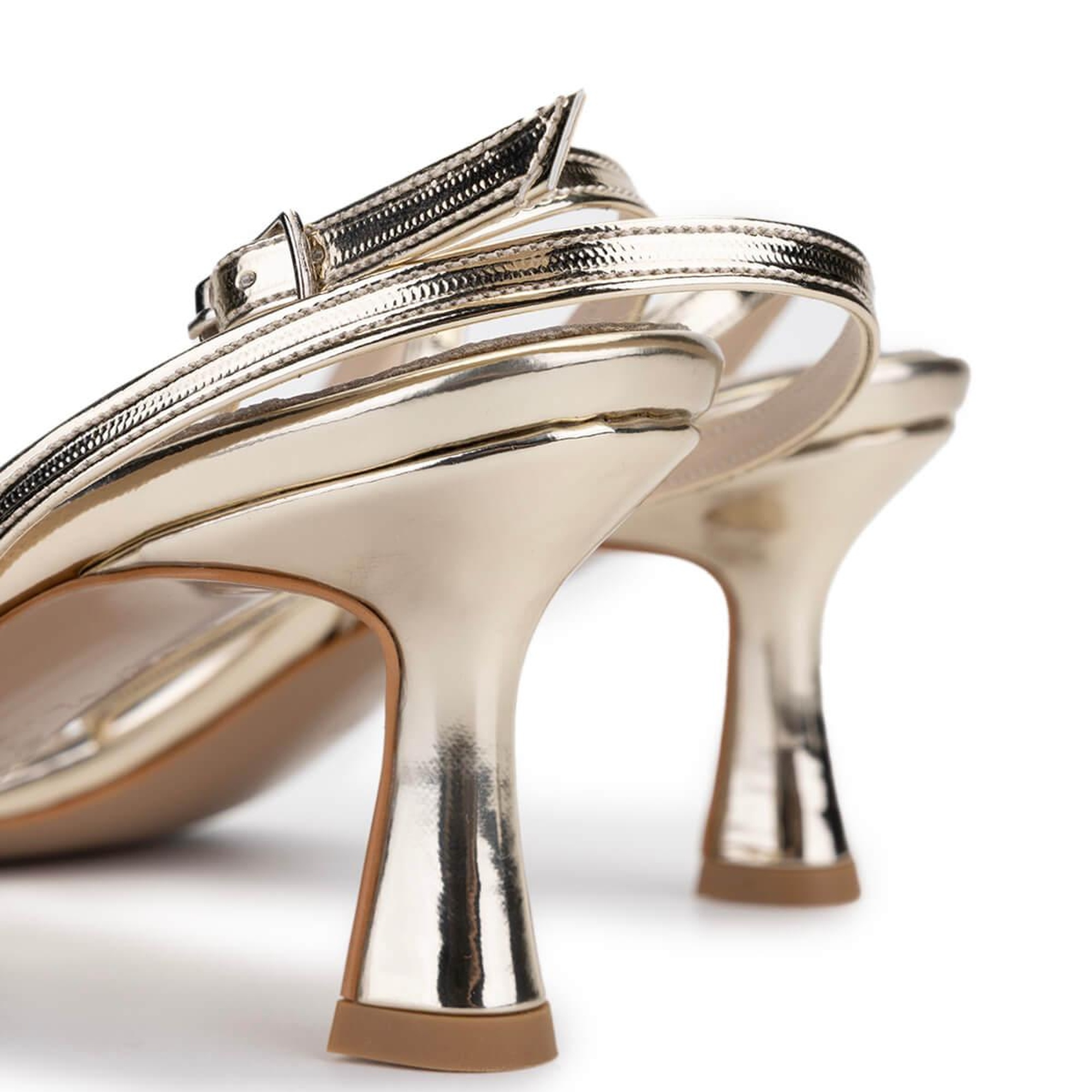 Tamer Tanca Kadın Vegan Altın Topuklu Ayakkabı