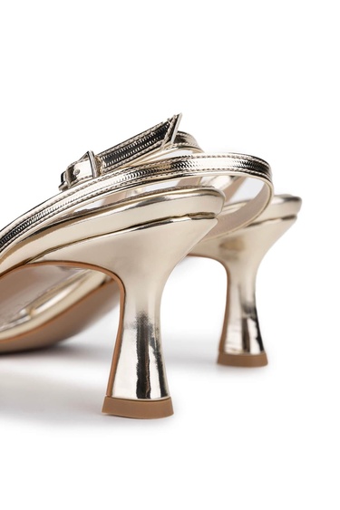  Tamer Tanca Kadın Vegan Altın Topuklu Ayakkabı