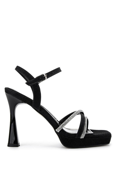  Tamer Tanca Kadın Suni Deri Siyah Topuklu Ayakkabı