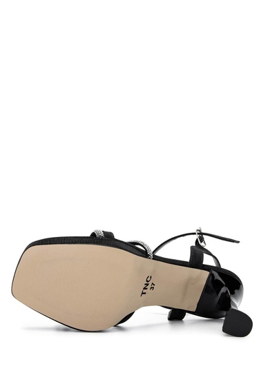  Tamer Tanca Kadın Suni Deri Siyah Topuklu Ayakkabı