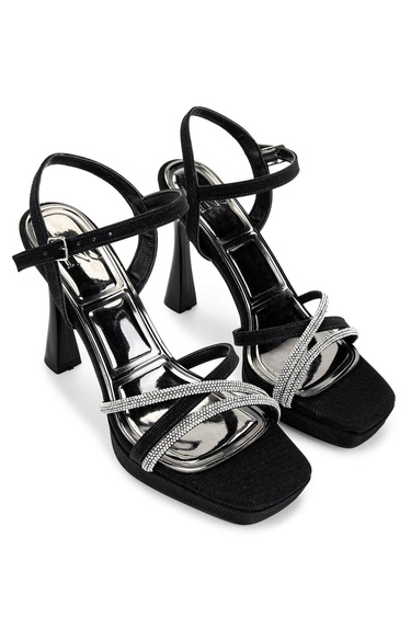  Tamer Tanca Kadın Suni Deri Siyah Topuklu Ayakkabı