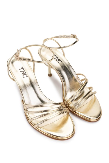  Tamer Tanca Kadın Hakiki Deri Dore Topuklu Ayakkabı