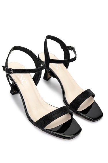  Tamer Tanca Kadın Vegan Siyah Topuklu Ayakkabı