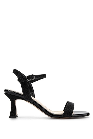  Tamer Tanca Kadın Vegan Siyah Topuklu Ayakkabı