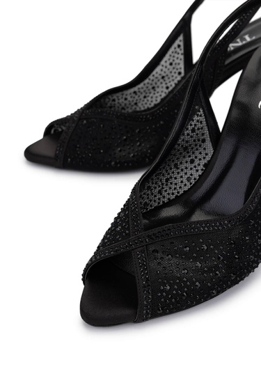  Tamer Tanca Kadın Vegan Siyah Topuklu Ayakkabı