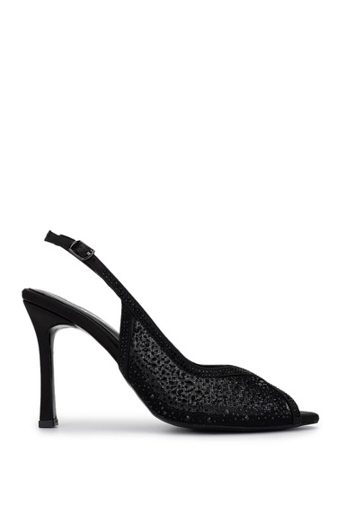  Tamer Tanca Kadın Vegan Siyah Topuklu Ayakkabı