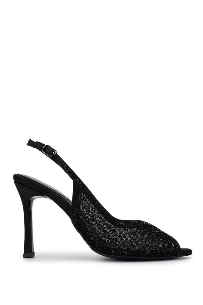  Tamer Tanca Kadın Vegan Siyah Topuklu Ayakkabı